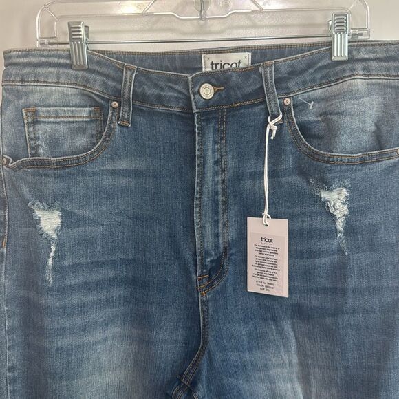 Tricot Distressed Blue Skinny Jeans Plus Size 2XL - Picture 2 of 6